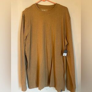 Eddie Bauer Tan Long Sleeve Tee Classic Fit